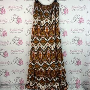 Trendy land skirt or strapless dress Bohemian Maxi Skirt in Brown and Cream